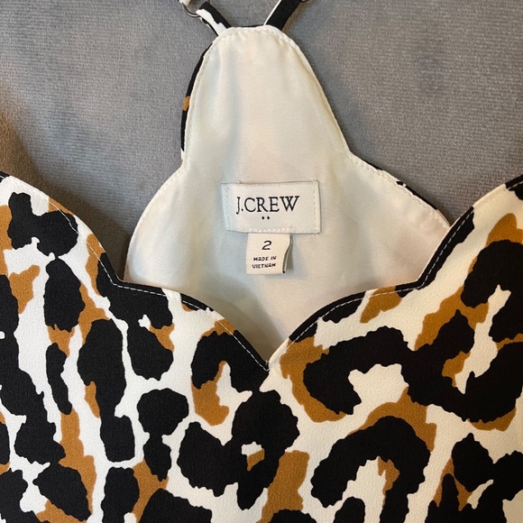 NWOT J Crew Factory Scalloped Cami Top in Leopard sz. 2 - Picture 3 of 5